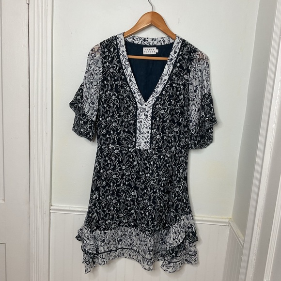 NEW Tanya Taylor Kayla Silk Floral Ruffle Mini Dress - Picture 5 of 12